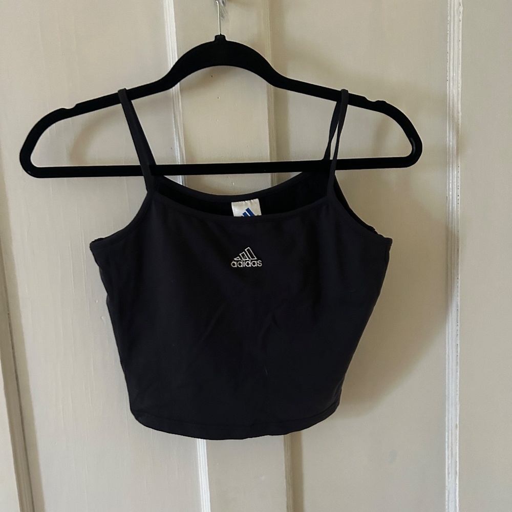 Grey Vintage Adidas Cropped Workout Tank